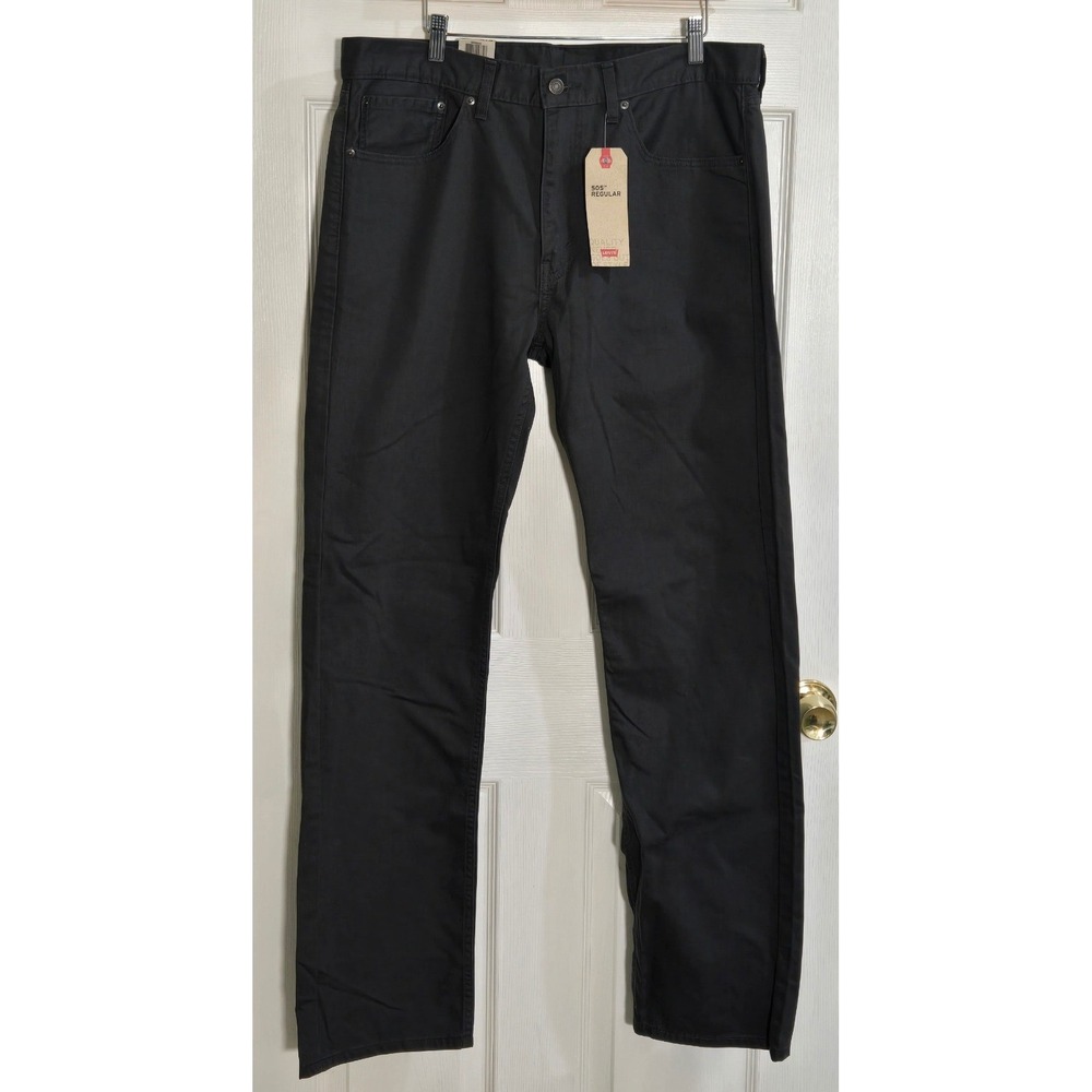 Levis 505 Regular Fit Straight Leg Pants Mens 36x34 Gray 100% Cotton 005050716